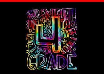 4th Grade Typography Team PNG, Fourth Grade Back To School PNG