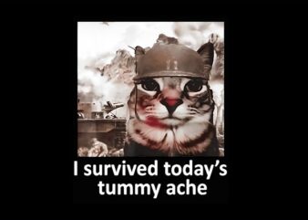 I Survived Today’s Tummy Ache PNG t shirt design for sale