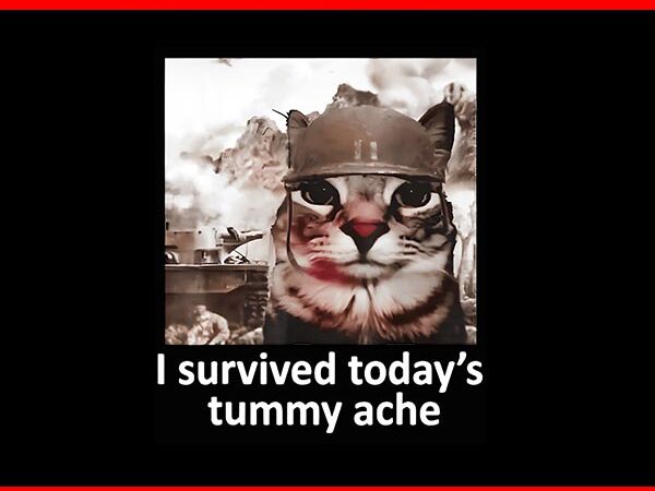 I survived today’s tummy ache png t shirt design for sale