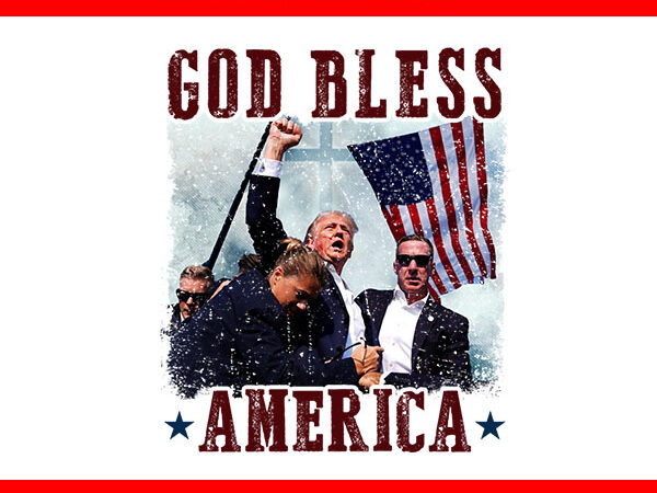 God bless america trump png t shirt design template