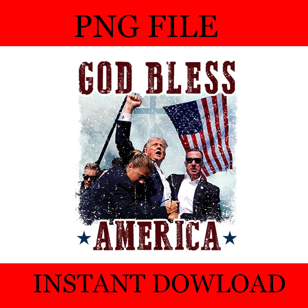 God Bless America Trump PNG