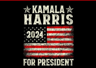 Vintage Kamala Harris 2024 For President Election Campaign PNG