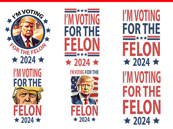 I’m voting convicted felon 2024 svg, trump 2024 convicted felon svg t shirt design for sale