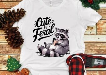 Cute But Feral Panda Raccoon PNG, Raccoon Trash PNG t shirt vector file