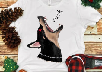 Dog Fuck PNG, Funny Scary Doberman PNG, Dog Howling FUCK PNG t shirt vector illustration