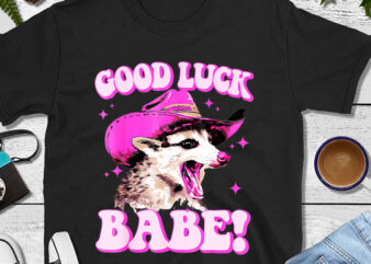 Good Luck Babe Racoon PNG, Racoon Baby PNG