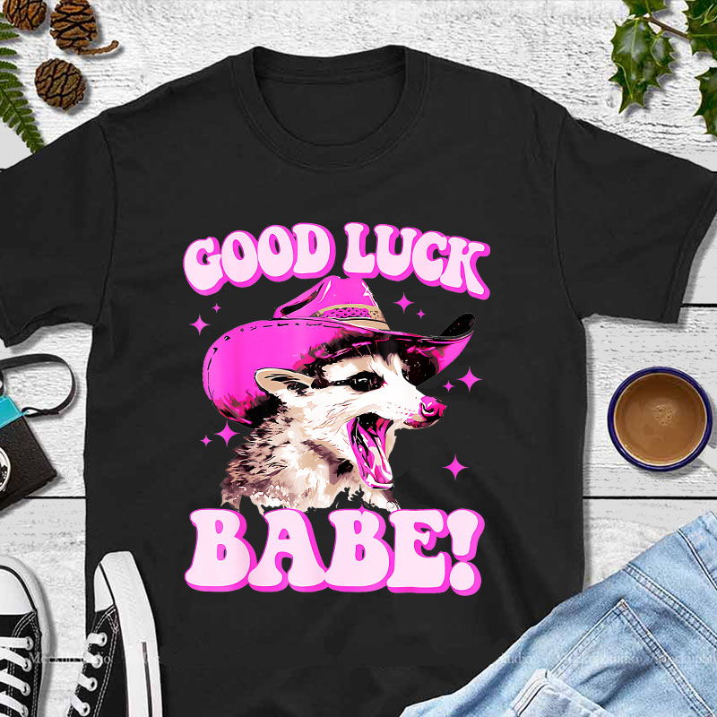 Good Luck Babe Racoon PNG, Racoon Baby PNG