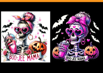 Boo-Jee Mama Skeleton PNG, Spooky Season Jack O Lantern Halloween PNG