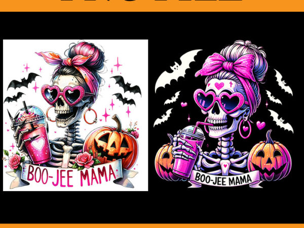 Boo-jee mama skeleton png, spooky season jack o lantern halloween png t shirt template