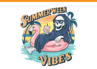 SummerWeen Vibes Ghost PNG t shirt template vector