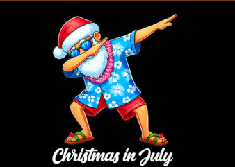 Christmas In July Beach Summer PNG, Santa Christmas In July PNG t shirt vector file