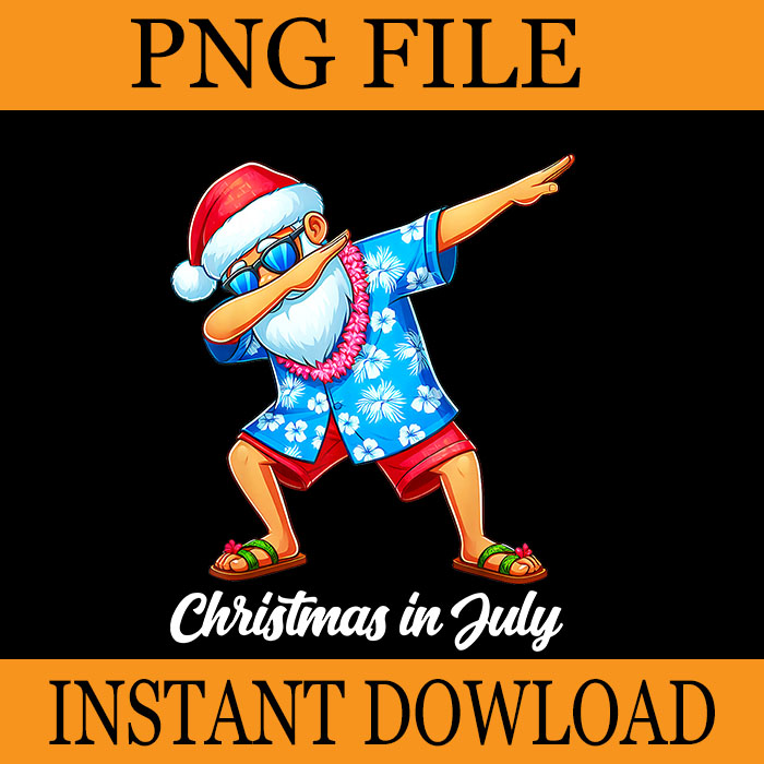 Christmas In July Beach Summer PNG, Santa Christmas In July PNG