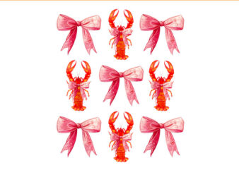 Bow Cute Coquette Crawfish PNG