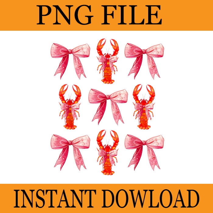 Bow Cute Coquette Crawfish PNG