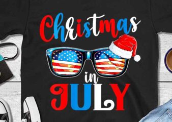 Christmas In July Santa Beach Summer PNG t shirt vector file