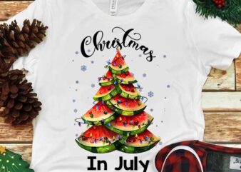 Waterlemon Christmas Tree PNG, Christmas In July Waterlemon Summer Vacation PNG t shirt design for sale