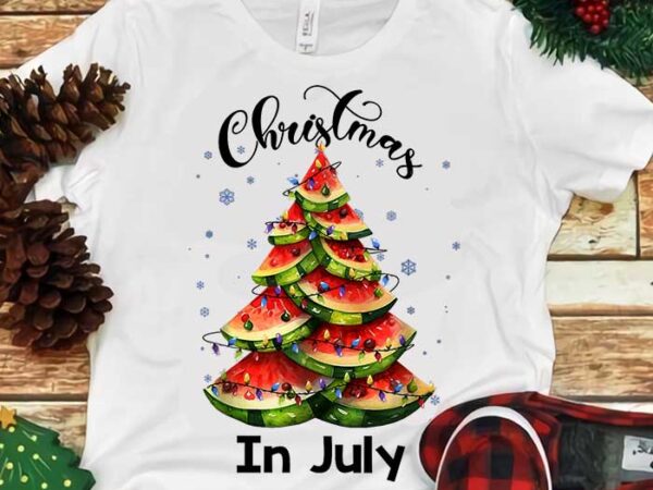 Waterlemon christmas tree png, christmas in july waterlemon summer vacation png t shirt design for sale