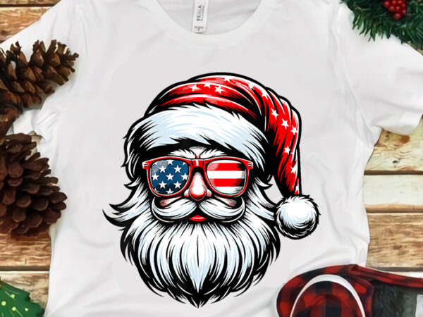 Santa claus patriotic usa sunglasses christmas in july santa png t shirt template vector