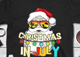 Christmas In July Santa PNG t shirt vector file