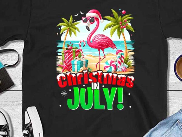 Christmas in july flamingo beach summer hawaii png t shirt vector file