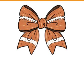 Coquette Bow Football PNG, Cool Ribbon Football Bow PNG, Retro Football Bow Png, Fall Coquette Bow PNG