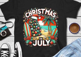 Christmas in july summer beach vacation xmas PNG,Christmas in july PNG