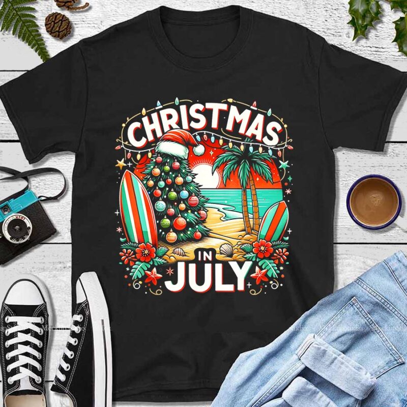 Christmas in july summer beach vacation xmas PNG,Christmas in july PNG