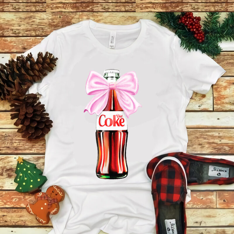 Diet Coke PNG, Classic Bottle With Pink Coquette Bow PNG