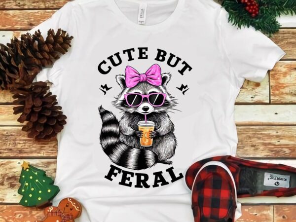 Cute but feral funny colorful racoon with sunglasses racoon png t shirt vector file