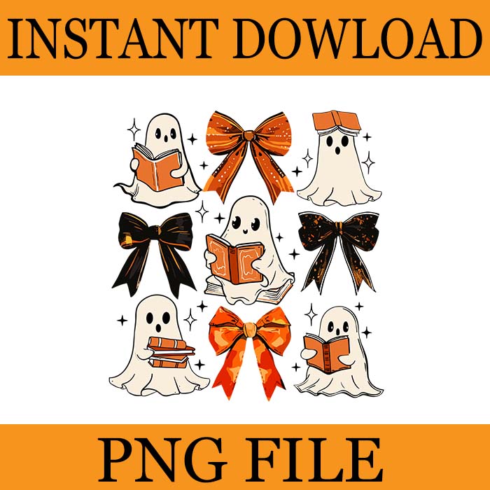 Coquette Bows Pencil Books Coffee Teacher Halloween Spooky PNG, Coquette Bow Trick Or Teach Spooky Teacher Ghost Halloween PNG