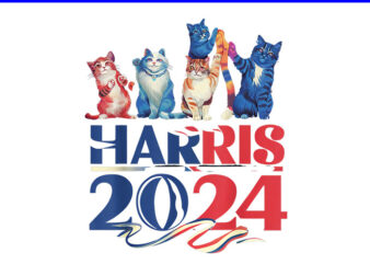 Cat Kamala Harris 2024 PNG, Childless Cat Lady PNG