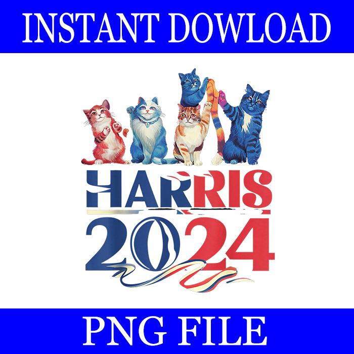 Cat Kamala Harris 2024 PNG, Childless Cat Lady PNG