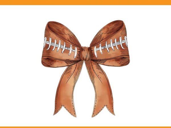 Coquette bow football png, cool ribbon football bow png, retro football bow png, fall coquette bow png t shirt vector file