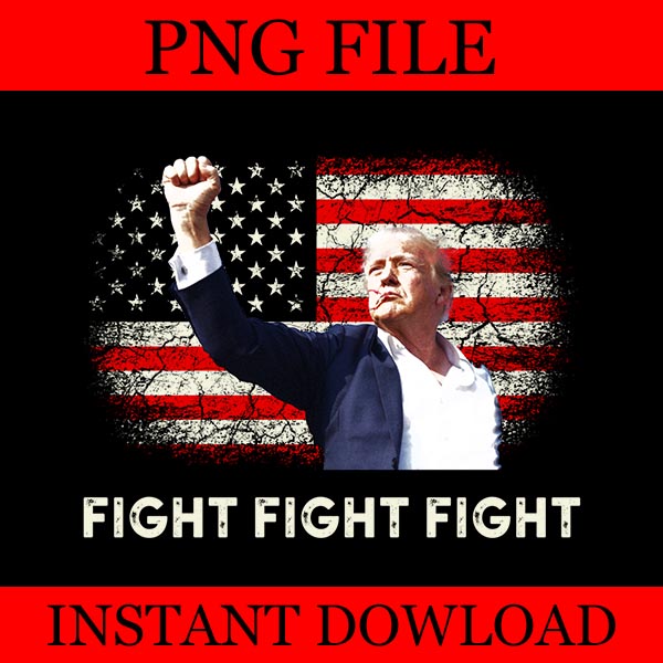 Trump Fight Fight Fight PNG, Trump Shot PNG