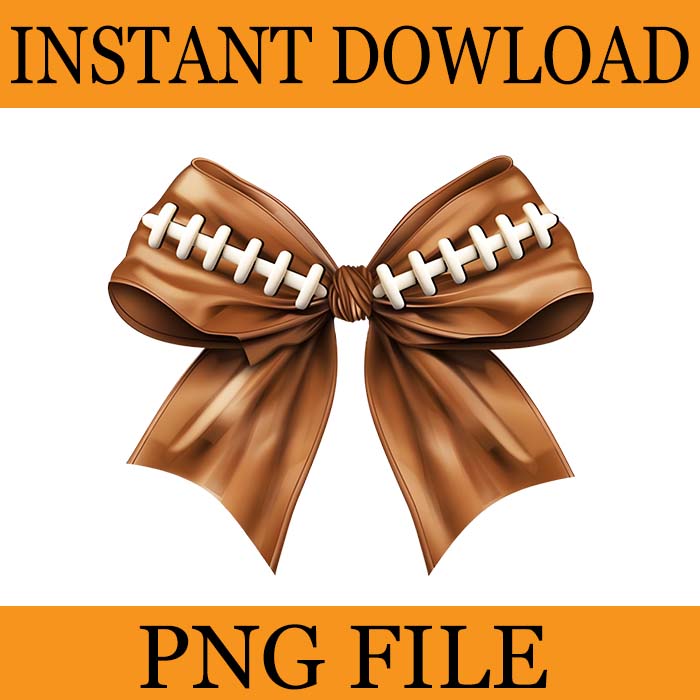 Coquette Bow Football PNG, Cool Ribbon Football Bow PNG, Retro Football Bow Png, Fall Coquette Bow PNG