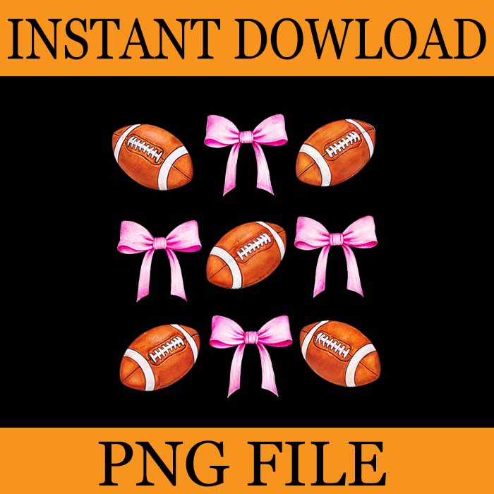 Coquette Bow Pumpkin Football PNG, Coquette Bow Pumpkin Fall Vibes Spooky Season Halloween PNG