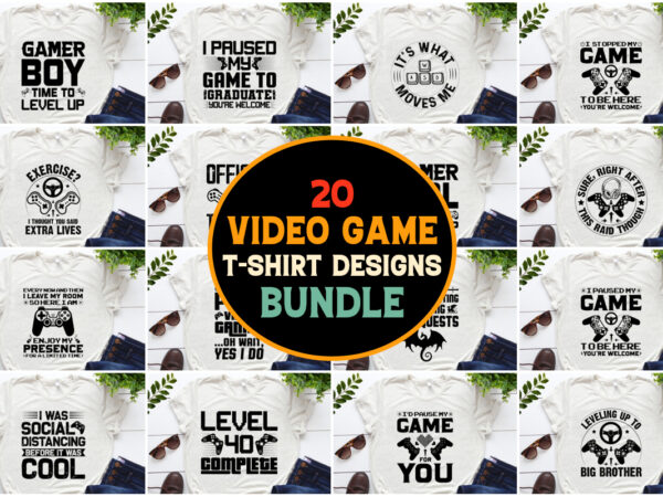 Video game t-shirt design bundle