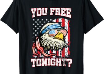 Vintage 4th Of July Bald Eagle Usa Flag Patriotic Merica T-Shirt