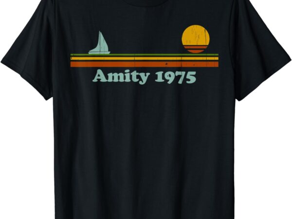 Vintage amity 1975 sunset retro – sailboat sunrise summer t-shirt