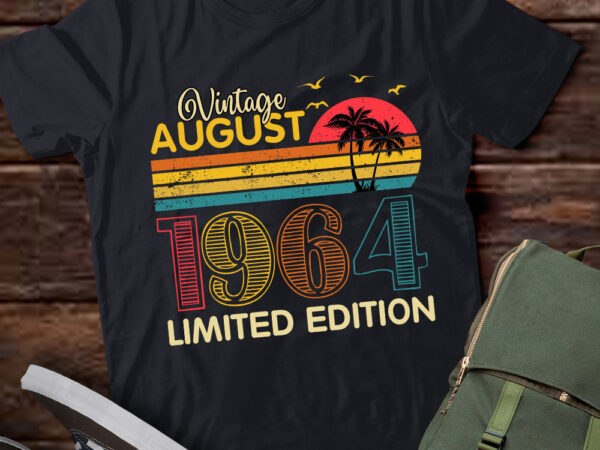 Vintage august 1964 60 year old 60th birthday gifts lts-d t shirt vector art