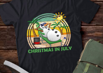 Vintage Christmas In July Snowman Summer Vacation Xmas lts-d