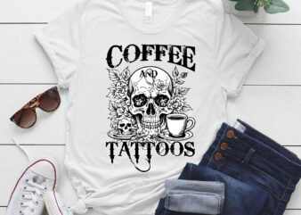 Vintage Coffee And Tattoos Funny Hobby Gift Coffee Lover lts-d