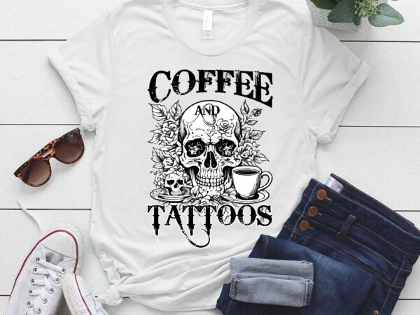 Vintage coffee and tattoos funny hobby gift coffee lover lts-d t shirt vector art