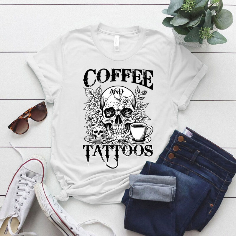 Vintage Coffee And Tattoos Funny Hobby Gift Coffee Lover lts-d