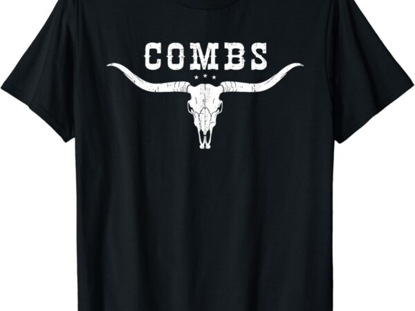 Vintage combs retro longhorn southern western bull skull t-shirt