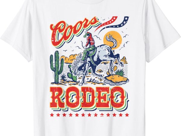 Vintage cowhide riding coors cowboys western country rodeo t-shirt