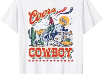 Vintage Cowhide Riding Coors Cowboys Western Country T-Shirt