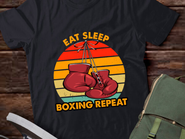 Vintage eat sleep boxing repeat retro funny boxer gift lts-d t shirt vector art