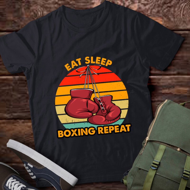 Vintage Eat Sleep Boxing Repeat Retro Funny Boxer Gift lts-d