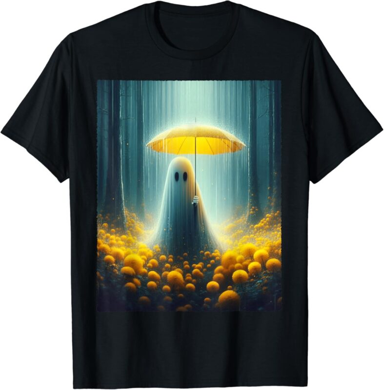 Vintage Floral Ghost Halloween Costume Gothic Ghost Spooky T-Shirt